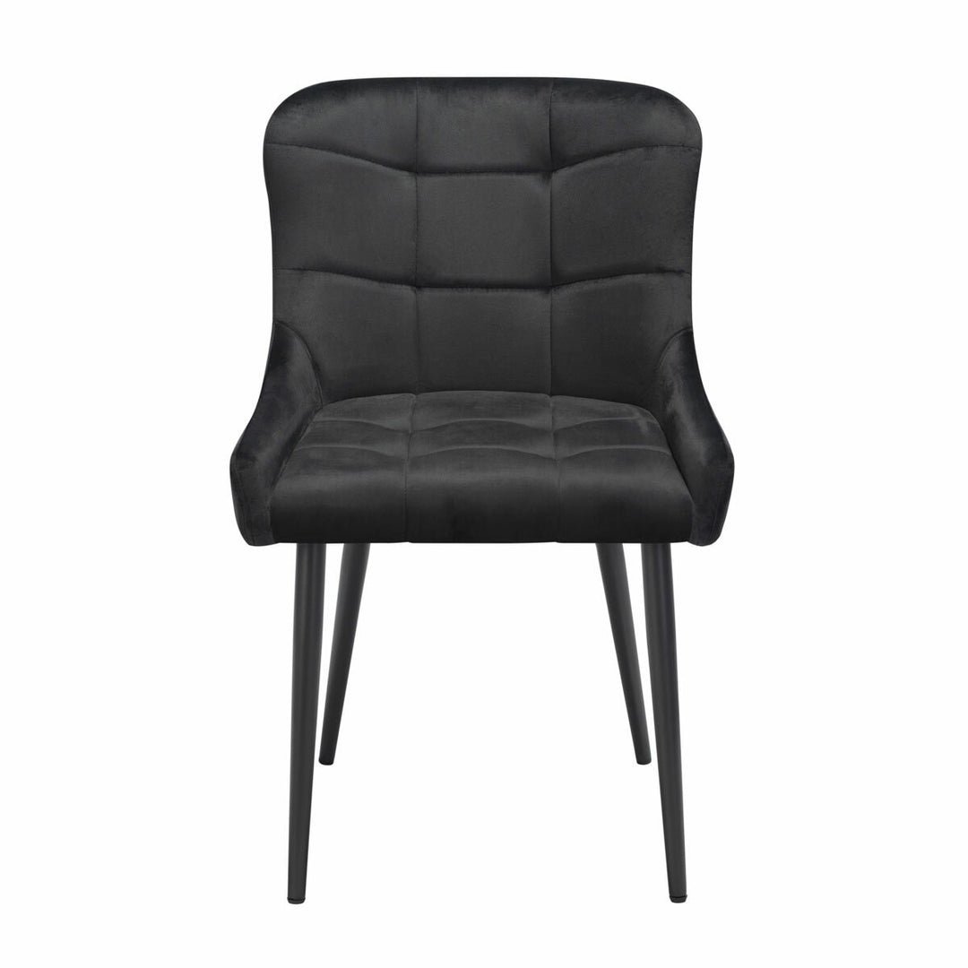 Indus Valley Kia Black Velvet Dining Chair, 2 Pack