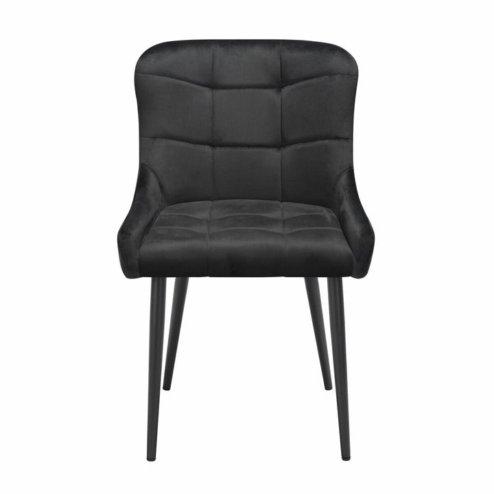 Indus Valley Kia Black Velvet Dining Chair, 2 Pack