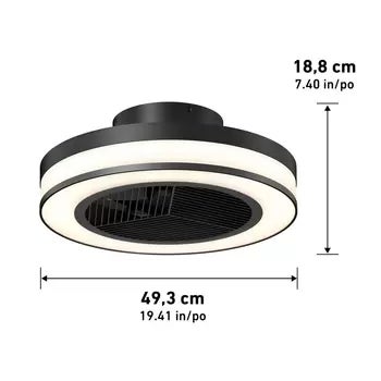 Artika Elton 19" (43cm) Fan Light with Remote Control