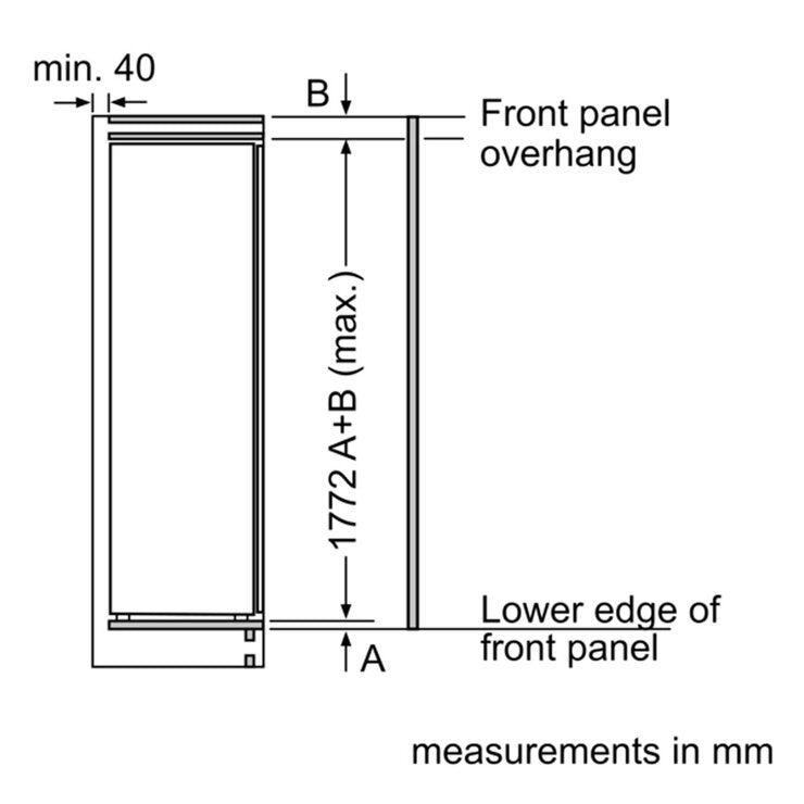 Bosch Series 4, KIR81VFE0G Fully Integrated Fridge, E Rated