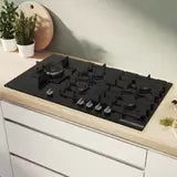 Bosch Series 6 PPM9A6I40, Tempered Glass 90cm Gas Hob in Black