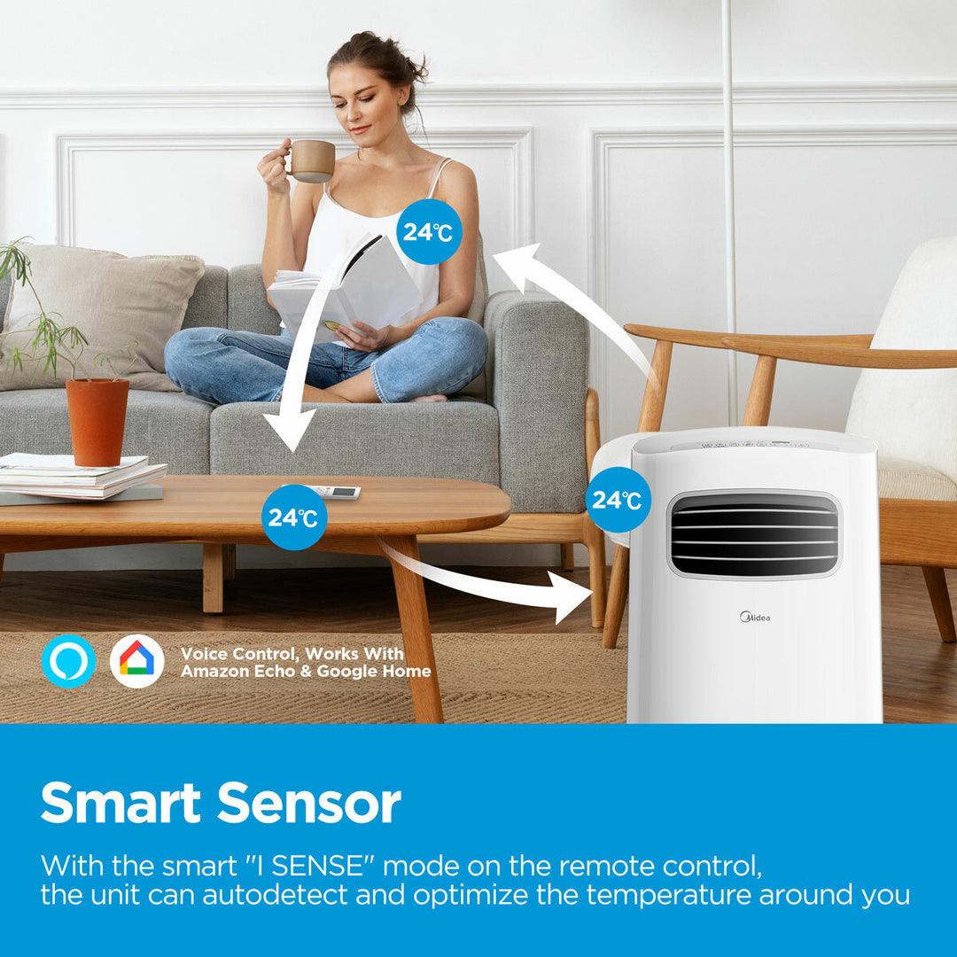 Midea 9K BTU Portable Air Conditioner with Remote Control and WiFi Function, MPPFA1