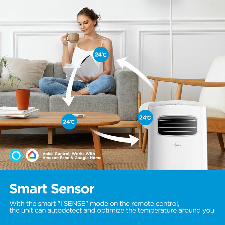 Midea 9K BTU Portable Air Conditioner with Remote Control and WiFi Function, MPPFA1