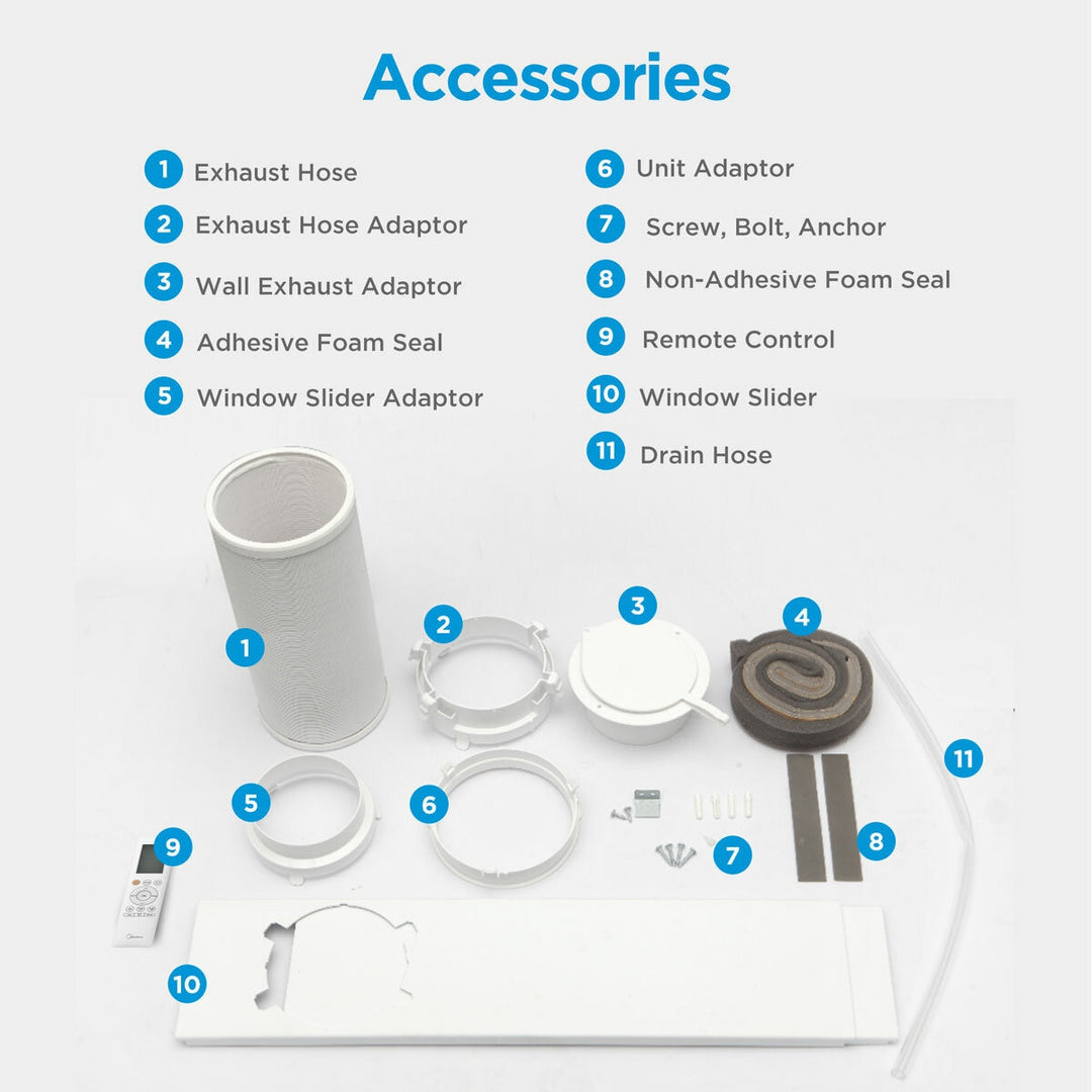 Midea 9K BTU Portable Air Conditioner with Remote Control and WiFi Function, MPPFA1