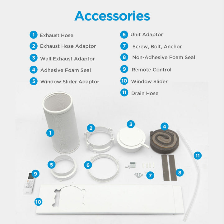 Midea 9K BTU Portable Air Conditioner with Remote Control and WiFi Function, MPPFA1