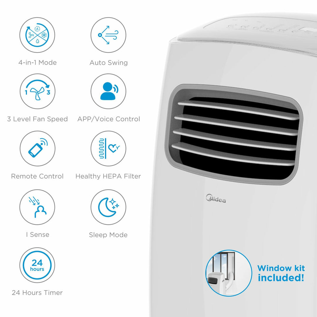 Midea 9K BTU Portable Air Conditioner with Remote Control and WiFi Function, MPPFA1