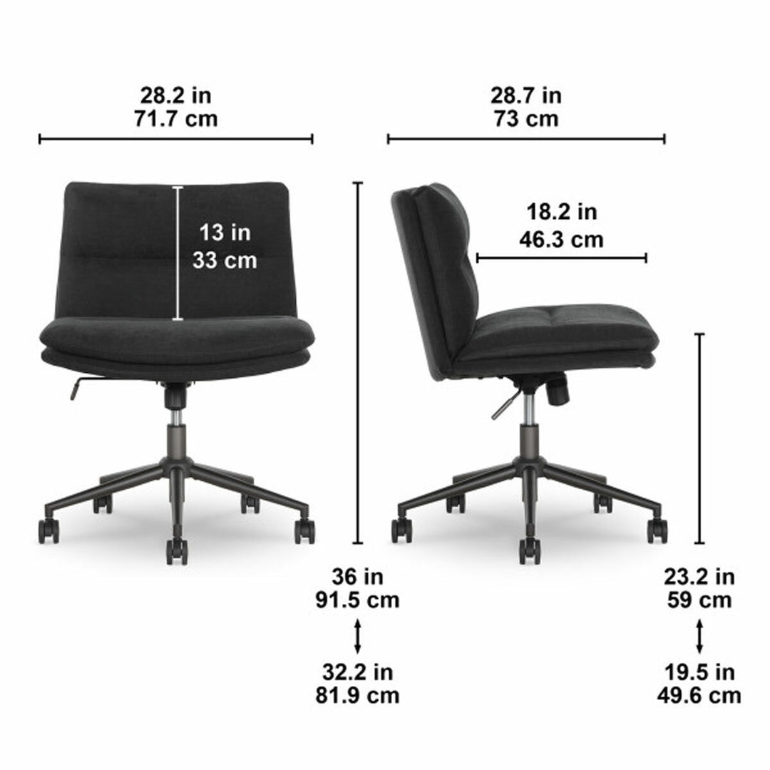 Elle Decor Gracie Criss-Cross Wide Office Chair, Black