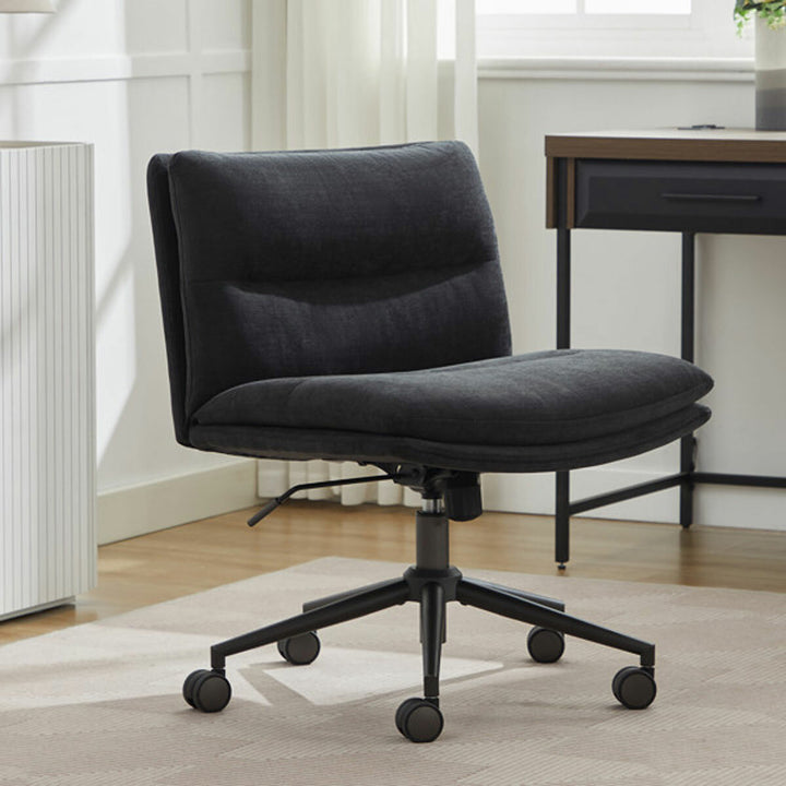 Elle Decor Gracie Criss-Cross Wide Office Chair, Black