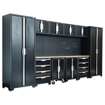 Hilka Garage Pro+ 24 Gauge Steel 11 Piece Cabinet Set