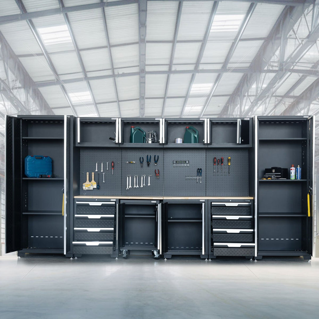 Hilka Garage Pro+ 24 Gauge Steel 11 Piece Cabinet Set