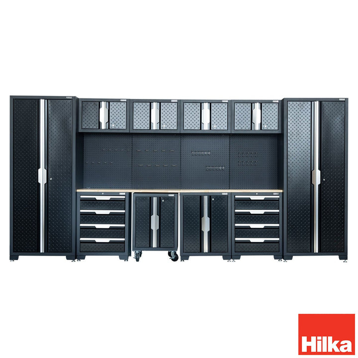 Hilka Garage Pro+ 24 Gauge Steel 11 Piece Cabinet Set