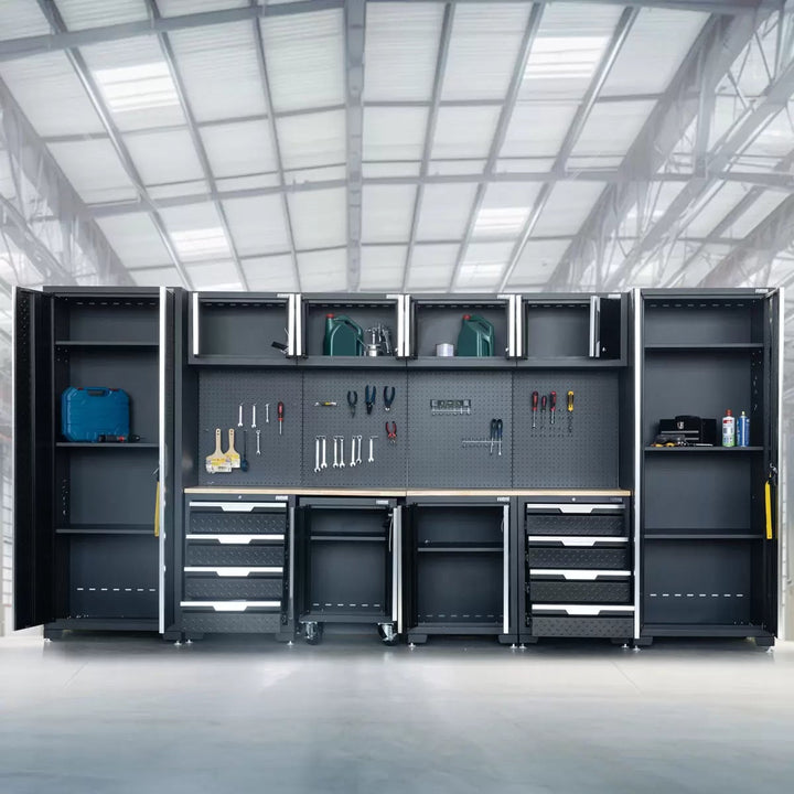 Hilka Garage Pro+ 24 Gauge Steel 11 Piece Cabinet Set