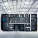 Hilka Garage Pro+ 24 Gauge Steel 11 Piece Cabinet Set