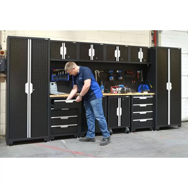 Hilka Garage Pro+ 24 Gauge Steel 11 Piece Cabinet Set