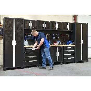 Hilka Garage Pro+ 24 Gauge Steel 11 Piece Cabinet Set