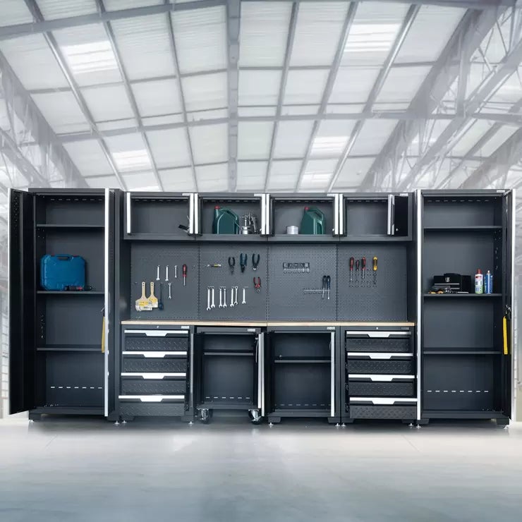 Hilka Garage Pro+ 24 Gauge Steel 11 Piece Cabinet Set