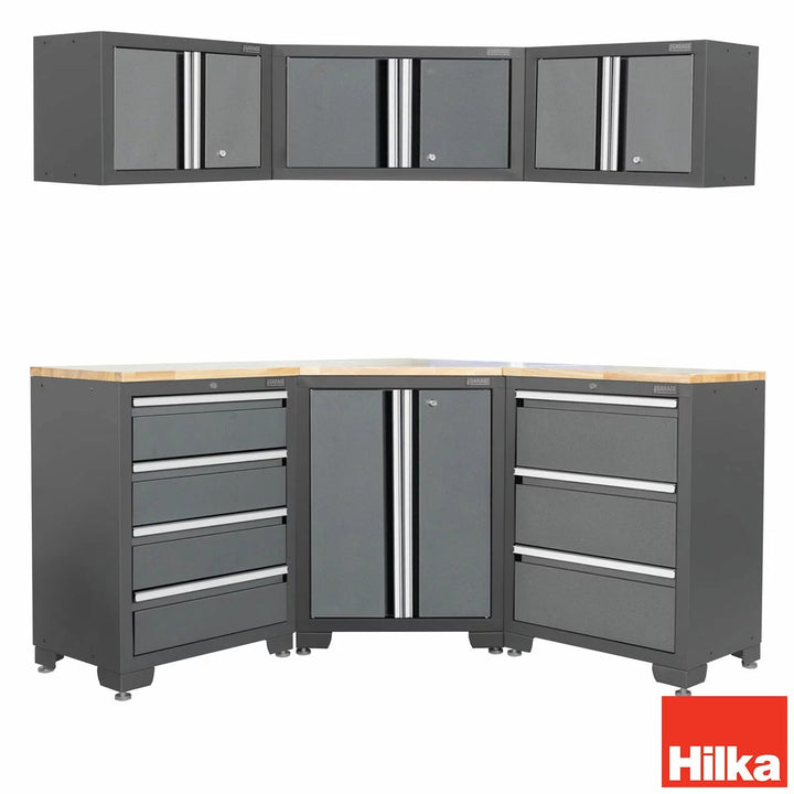 Hilka 7 Piece Garage Corner Cabinet Set
