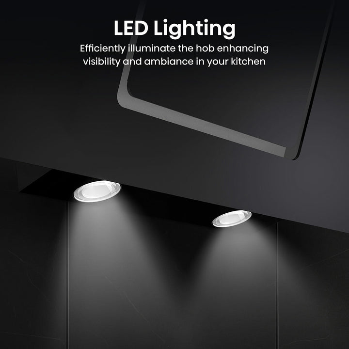 Hisense Hi6 CH10IN14BBUK 100cm Chimney Cooker Hood, A Rated in Black Glass