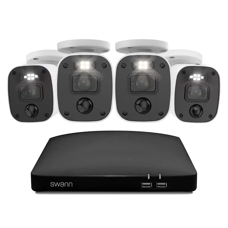 Swann 4MP (2K) DVR 8 x Channel / 4 x PRO-2KMQB Bullet Cameras with 1TB HDD, SWDVK-8468042KMQB-EU