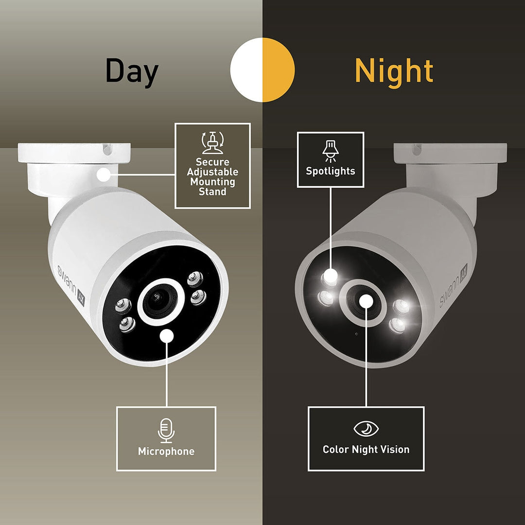 Swann 4K NVR 8 x Channel / 4 x NHD-ADVANCXD Dome & 2 x NHD-ADVANCXB Bullet Cam 1TB HDD