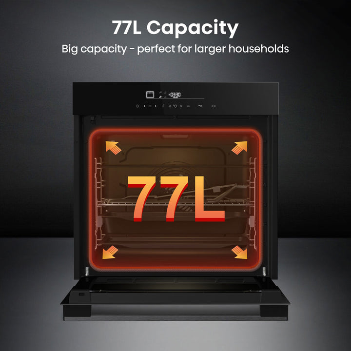 Hisense Hi6 BlackLine HO66FAPizzaChef Electric Pyrolytic Smart Oven, A+ Rated in Black