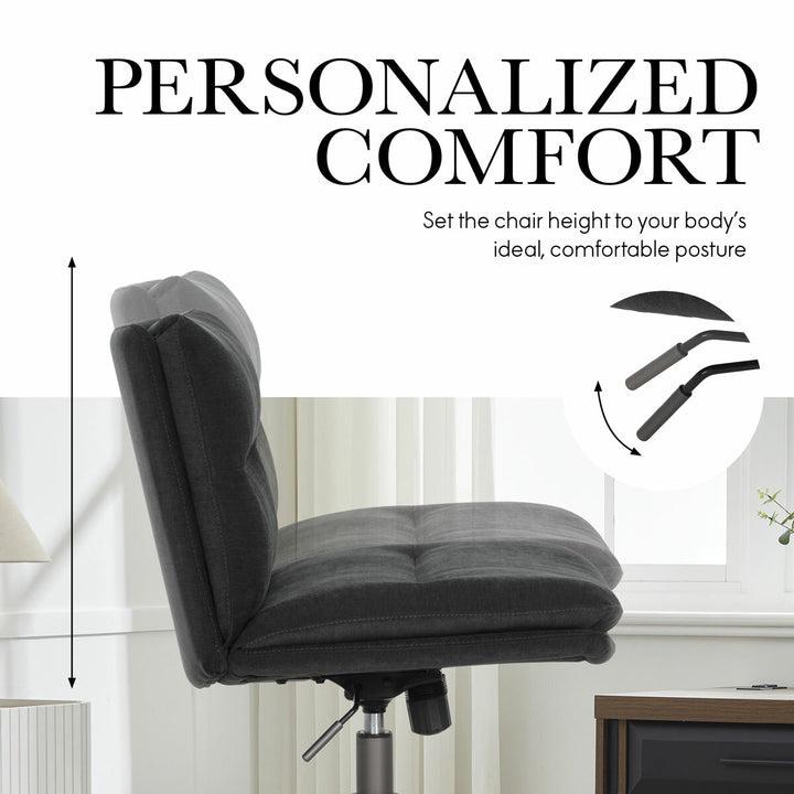 Elle Decor Gracie Criss-Cross Wide Office Chair, Black