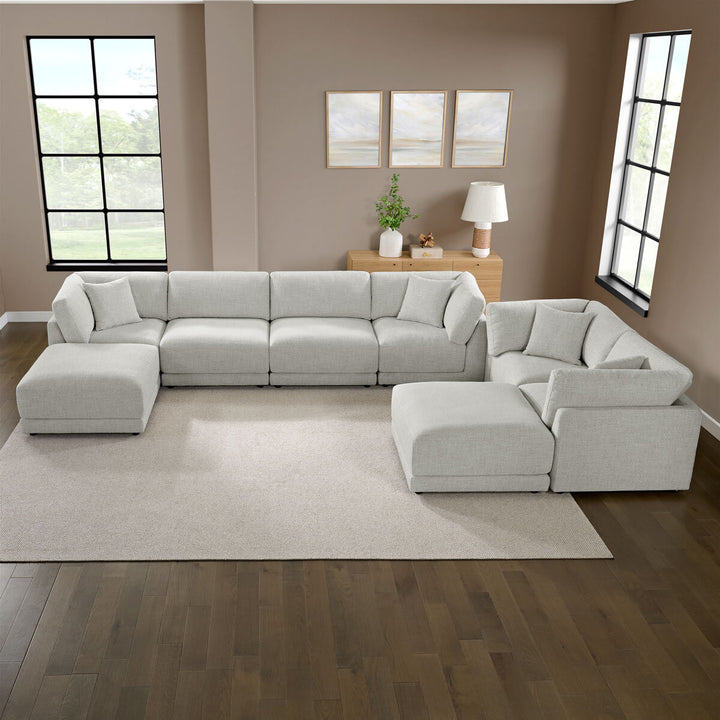 Aiden & Ivy Dayna Grey Fabric 8 Piece Modular Sofa