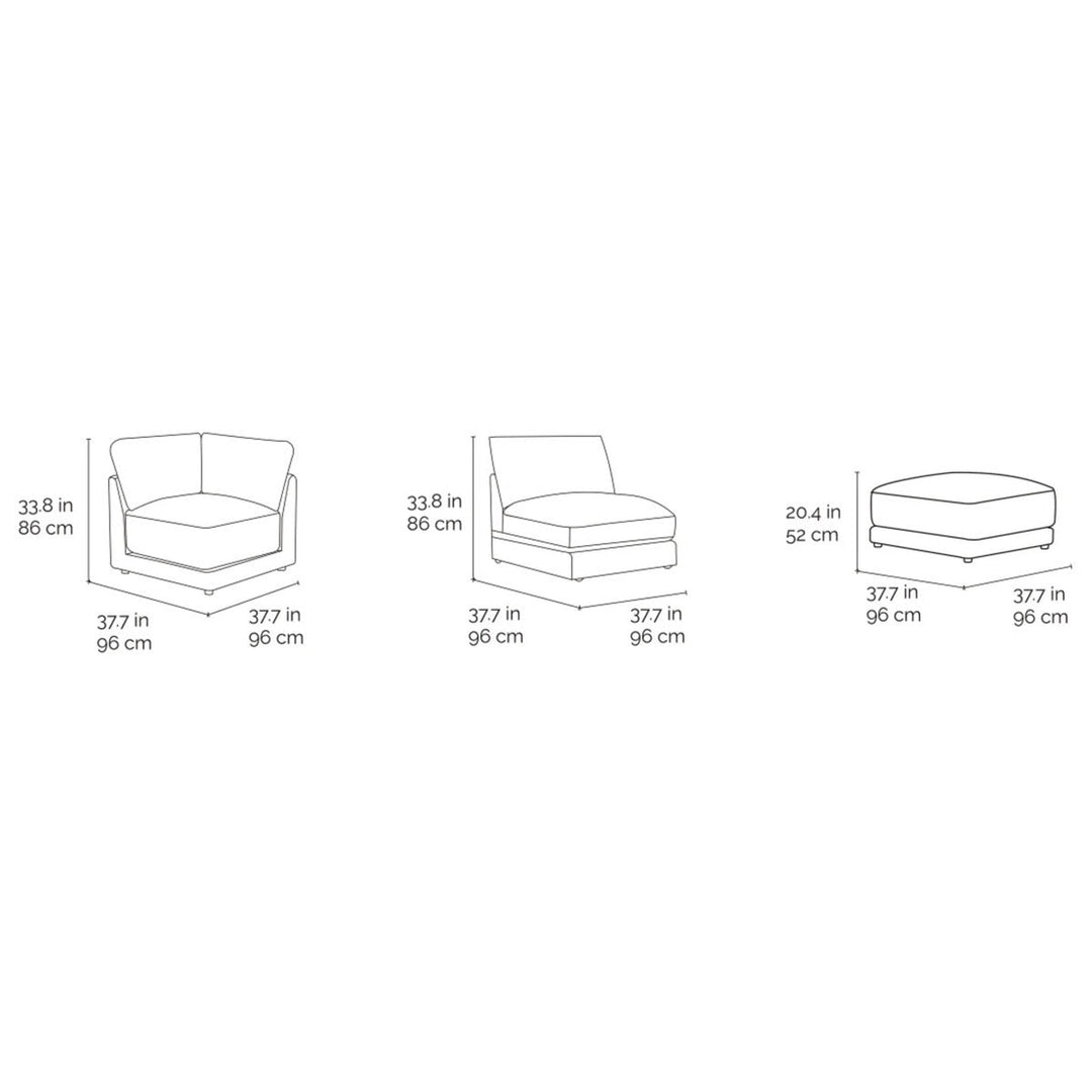 Aiden & Ivy Dayna Grey Fabric 8 Piece Modular Sofa