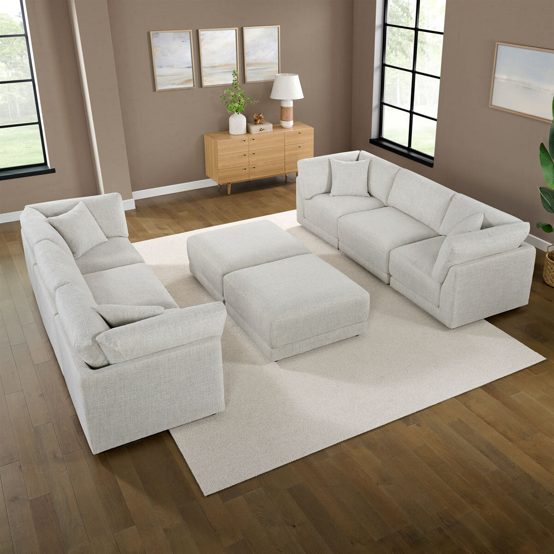 Aiden & Ivy Dayna Grey Fabric 8 Piece Modular Sofa
