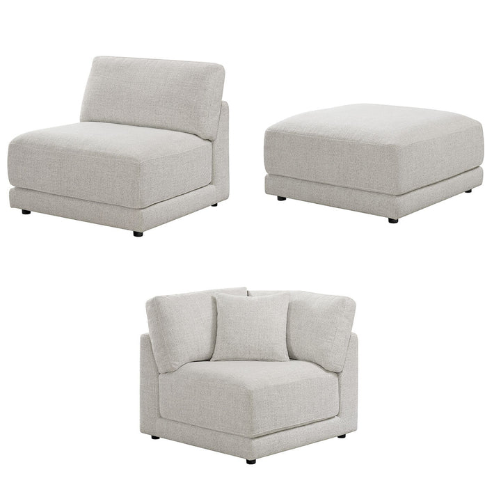 Aiden & Ivy Dayna Grey Fabric 8 Piece Modular Sofa