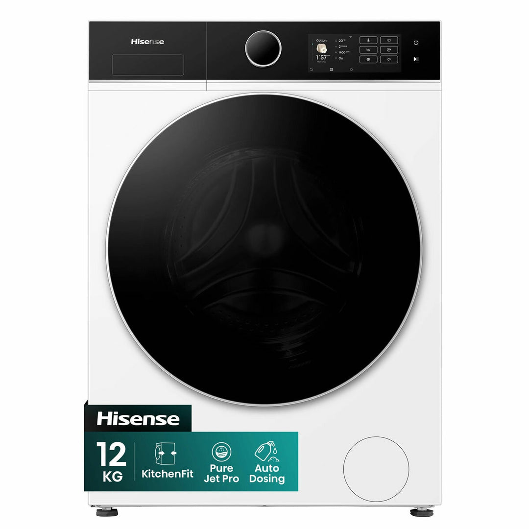 Hisense KitchenFit 5i Series WF5I1245BWR, 12kg Washing Machine, A Rated in White