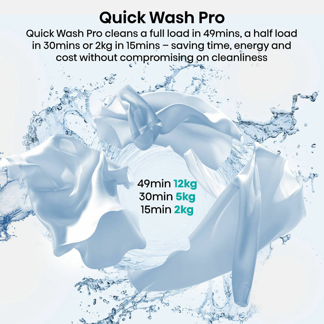 Hisense KitchenFit 5i Series WF5I1245BWR, 12kg Washing Machine, A Rated in White