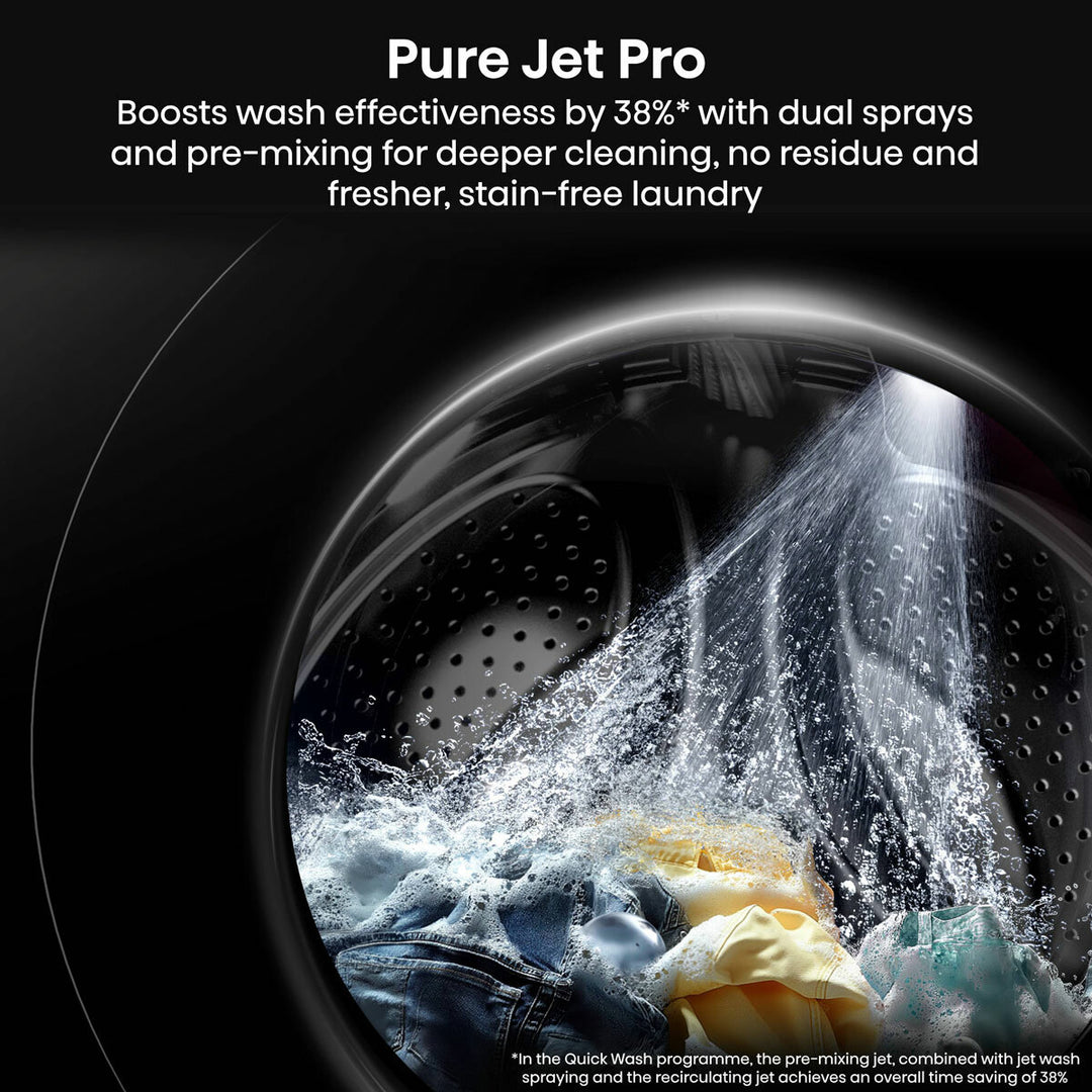 Hisense KitchenFit 5i Series WD5I1045BBQ, 10.5kg / 6kg Washer Dryer, D Rated in Black