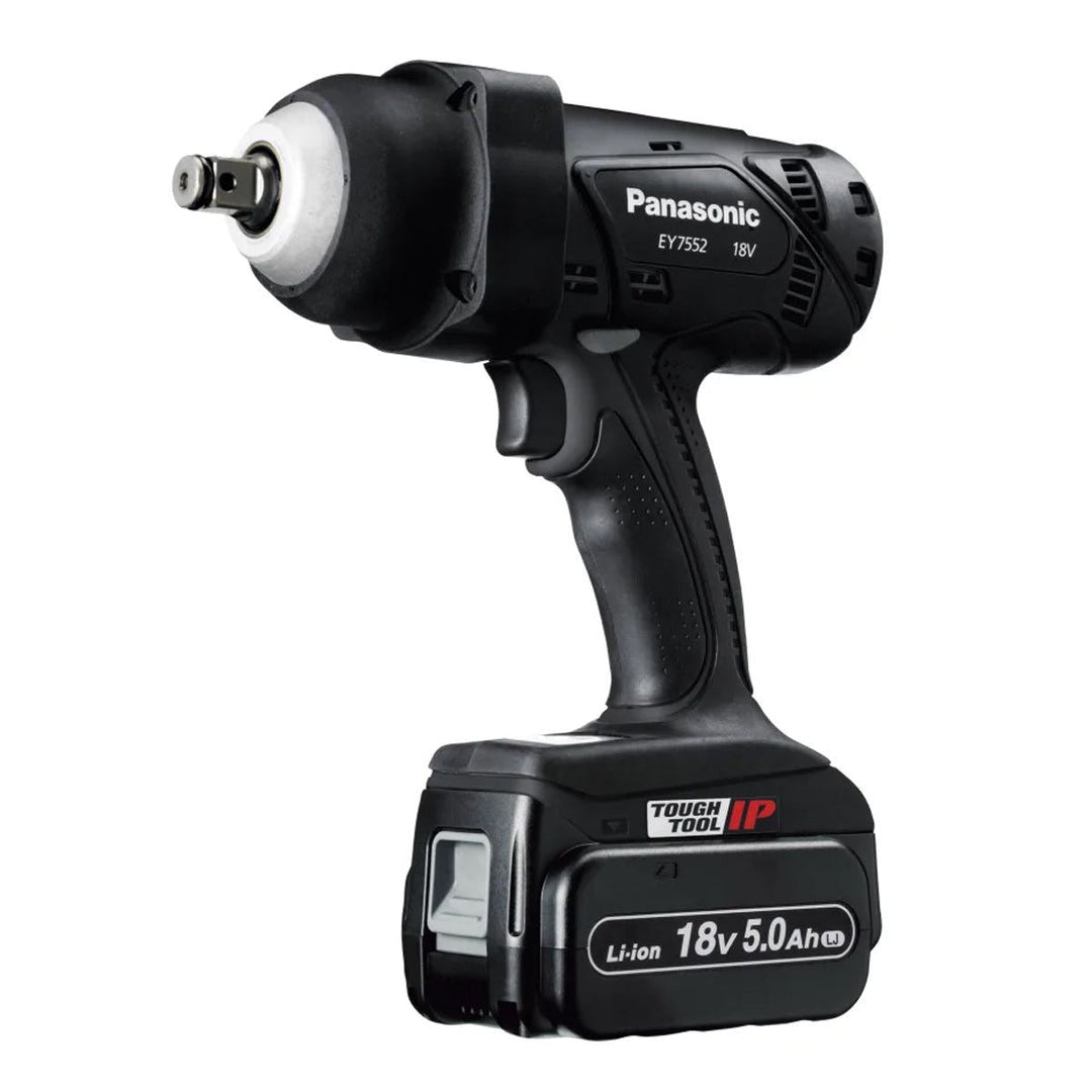 Panasonic PAN7552LJ EY7552 18V Heavy-Duty Impact Wrench 2 x 5.0Ah Li-ion Batteries &amp; Charger With Case