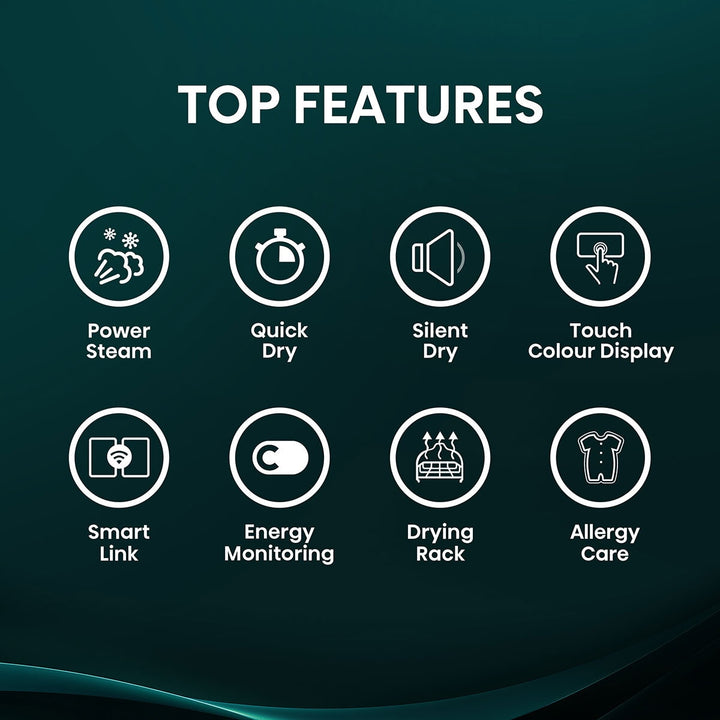 Hisense KitchenFit 5i Series DH5i104BWAB, 10kg Heat Pump Dryer, A+++ Rated in White