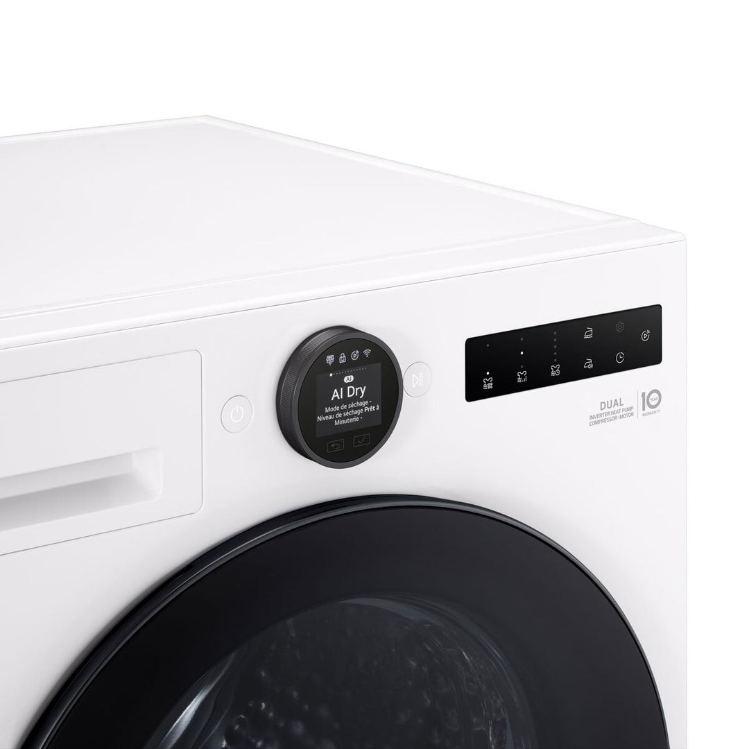 LG RHX7010TWB, 10kg Heat Pump Tumble Dryer, A+++ Rated in White