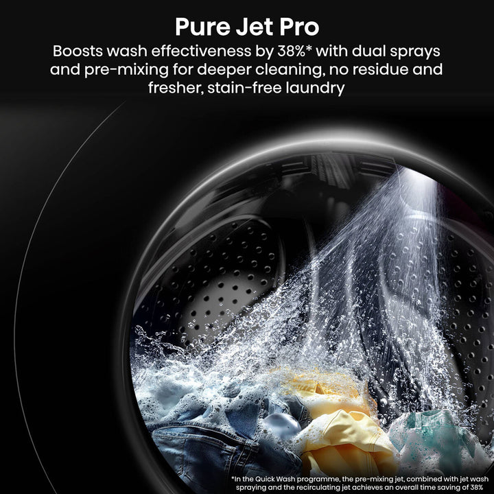 Hisense KitchenFit 5i Series WD5I1245BBR, 12kg/ 8kg Washer Dryer, D Rated in Black