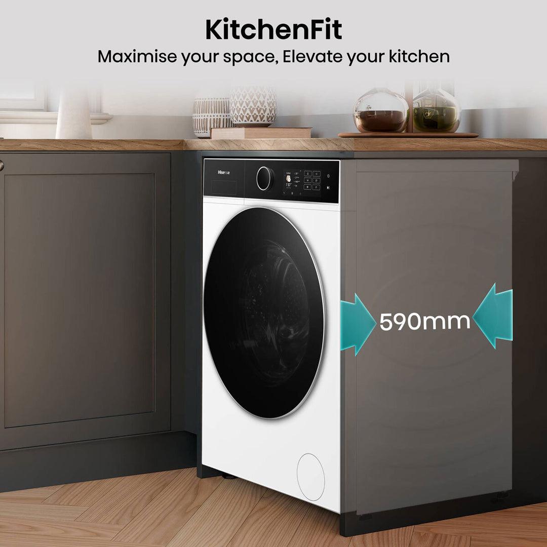Hisense KitchenFit 5i Series WD5I1245BWR, 12kg/ 8kg Washer Dryer, D Rated in White
