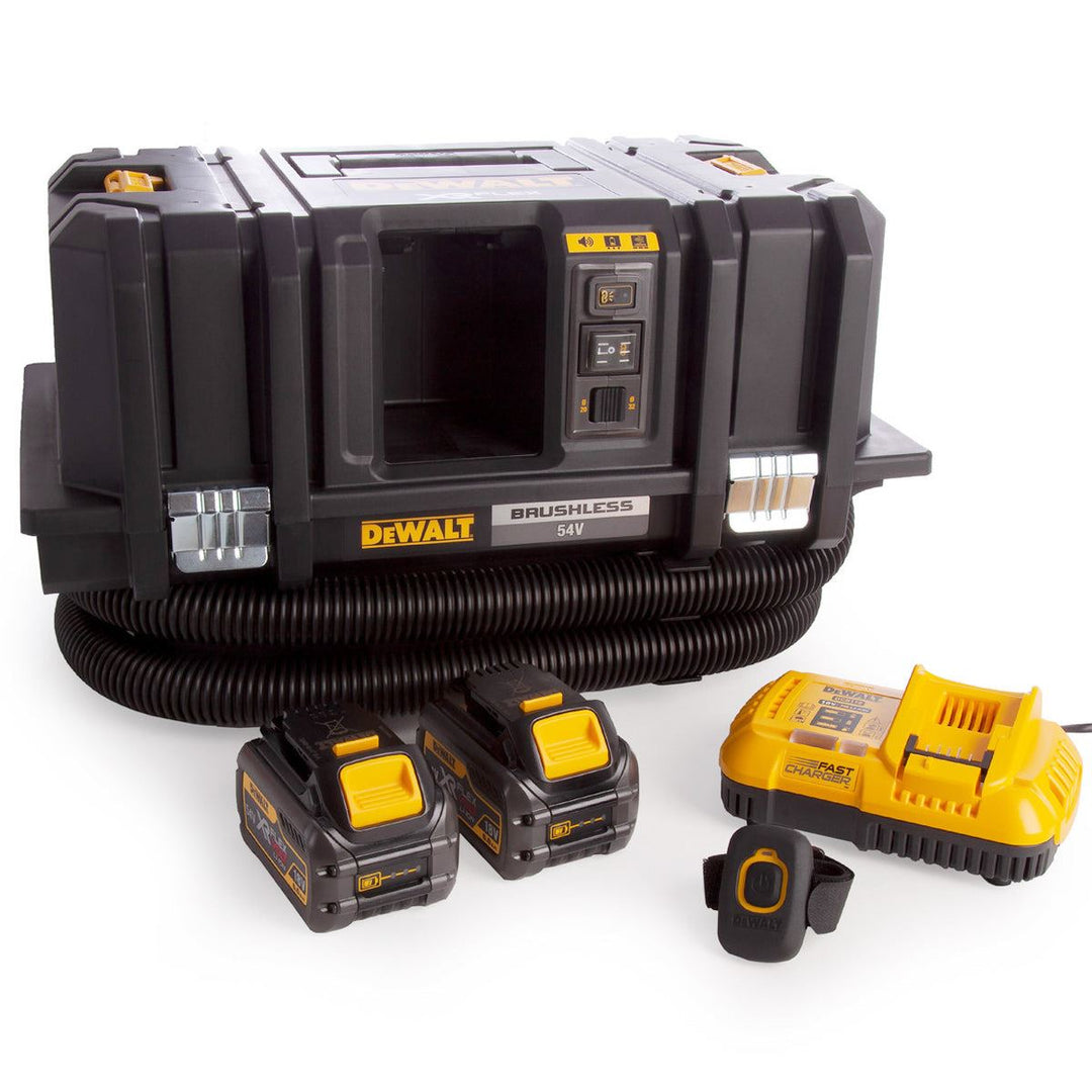 Battery Backdraft Extractor Dewalt DCV586MT2 54V Flexvolt Brushless M-Class Dust Extractor with 2 ...