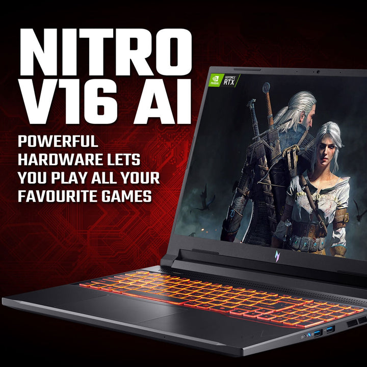 Acer Nitro V16 AI, AMD Ryzen 7, 16GB RAM, 1TB SSD, NVIDIA GeForce RTX 5070, 16 Inch Gaming Laptop, NH.QYYEK.002