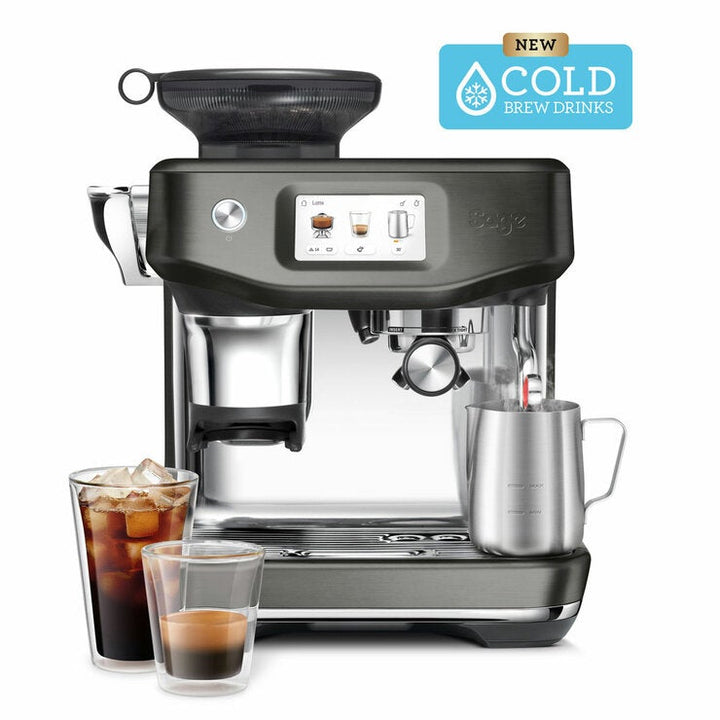 Sage Barista Touch Impress Coffee Machine With Cold Extraction in Black Stainless Steel, SES882BST4GUK1