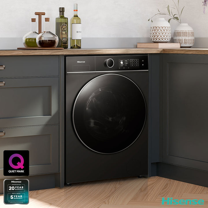 Hisense KitchenFit 5i Series WD5I1045BBQ, 10.5kg / 6kg Washer Dryer, D Rated in Black