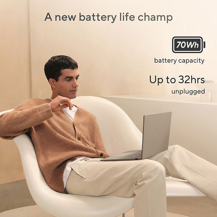 ASUS Zenbook A14 Copilot+ PC, Snapdragon X, 16GB RAM, 1TB SSD, 14 Inch OLED Laptop, UX3407QA-QD244W