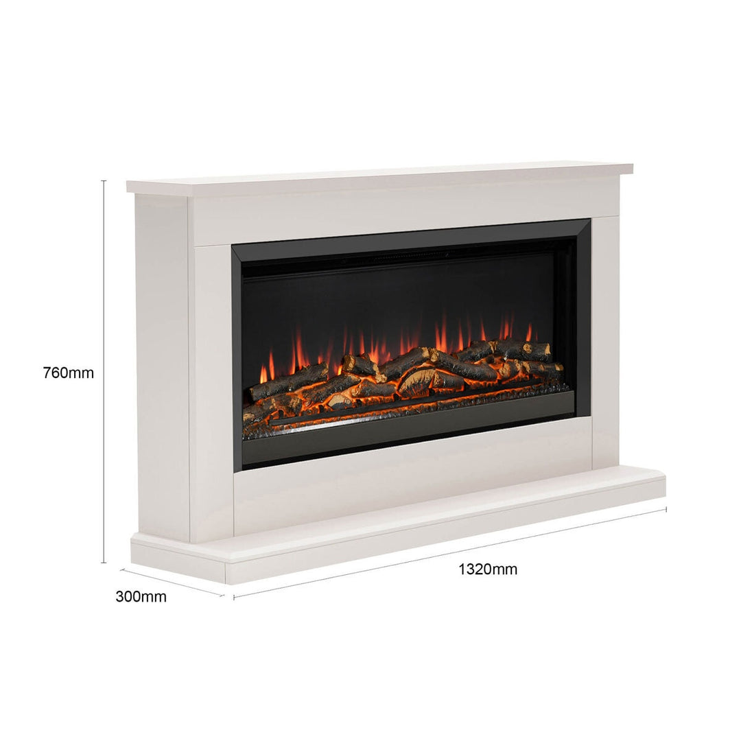 Flare Hansford Grande Electric Fireplace Suite in Cream, 2kW