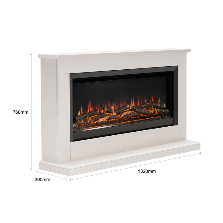 Flare Hansford Grande Electric Fireplace Suite in Cream, 2kW