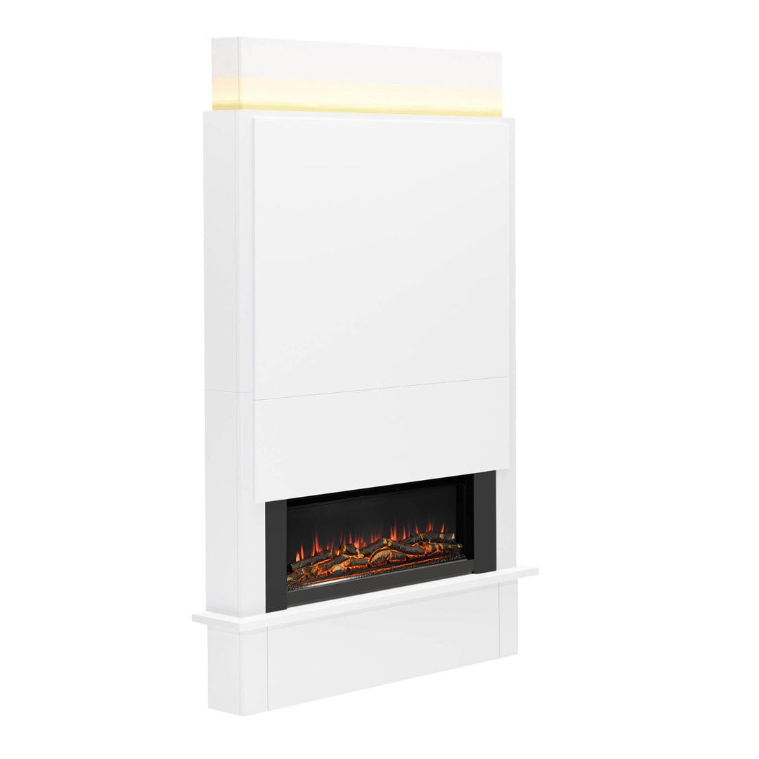 Flare Oxton Wall Mounted Chimney Breast Fireplace Suite in White, 2kW