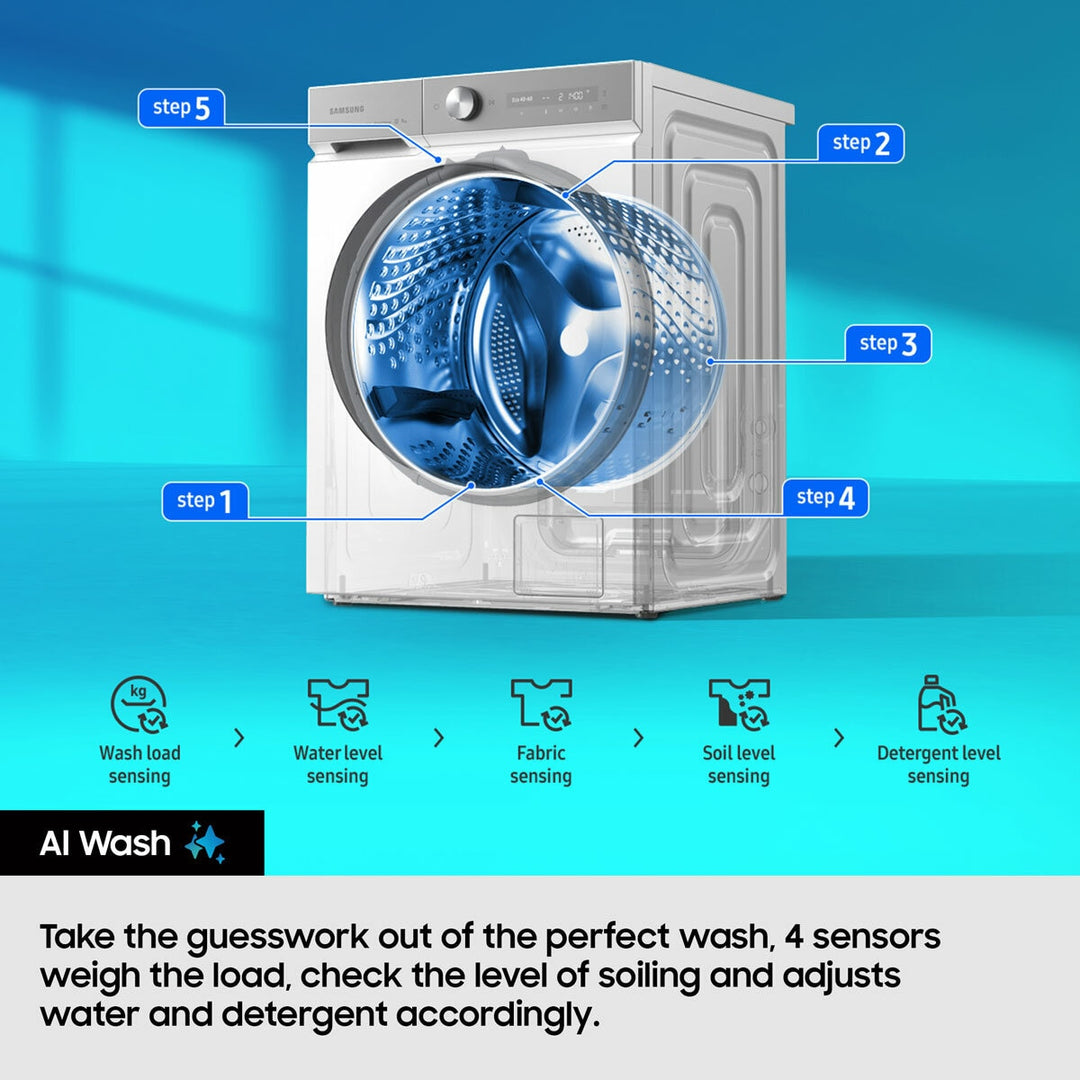 Samsung Series 6 WW90DG6U85LBU1 Washing Machine, A Rated in Black