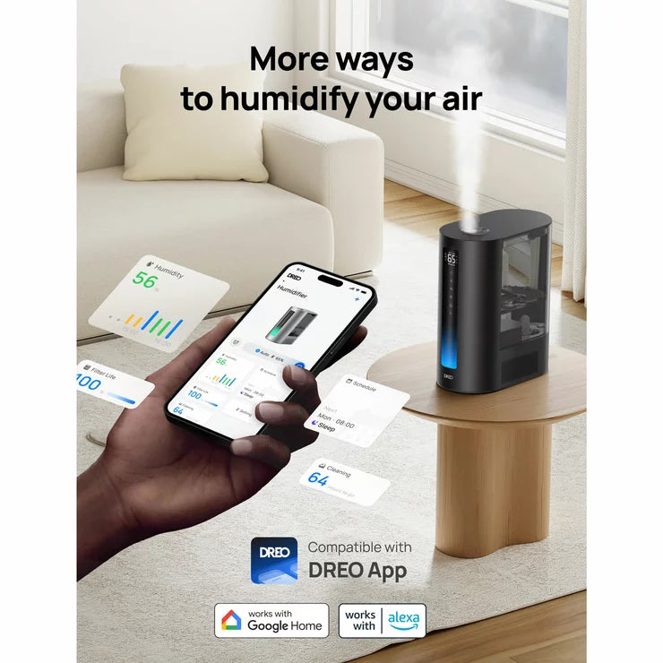 Dreo Smart Cool & Warm Ultrasonic Humidifier, DR-HHM003S-Black