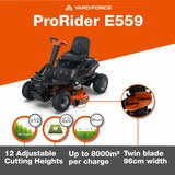 Yard Force ProRider E559 56V Ride-On Lawn Mower