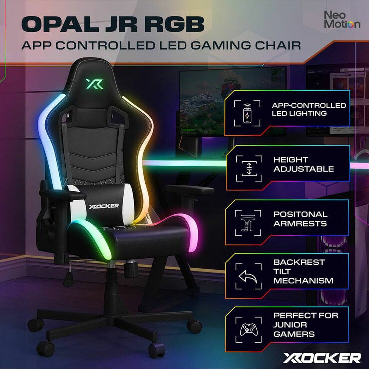 X Rocker Opal RGB Junior Gaming Chair with LED Lights